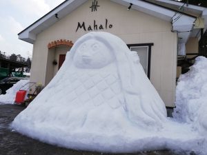 アマビエ雪像